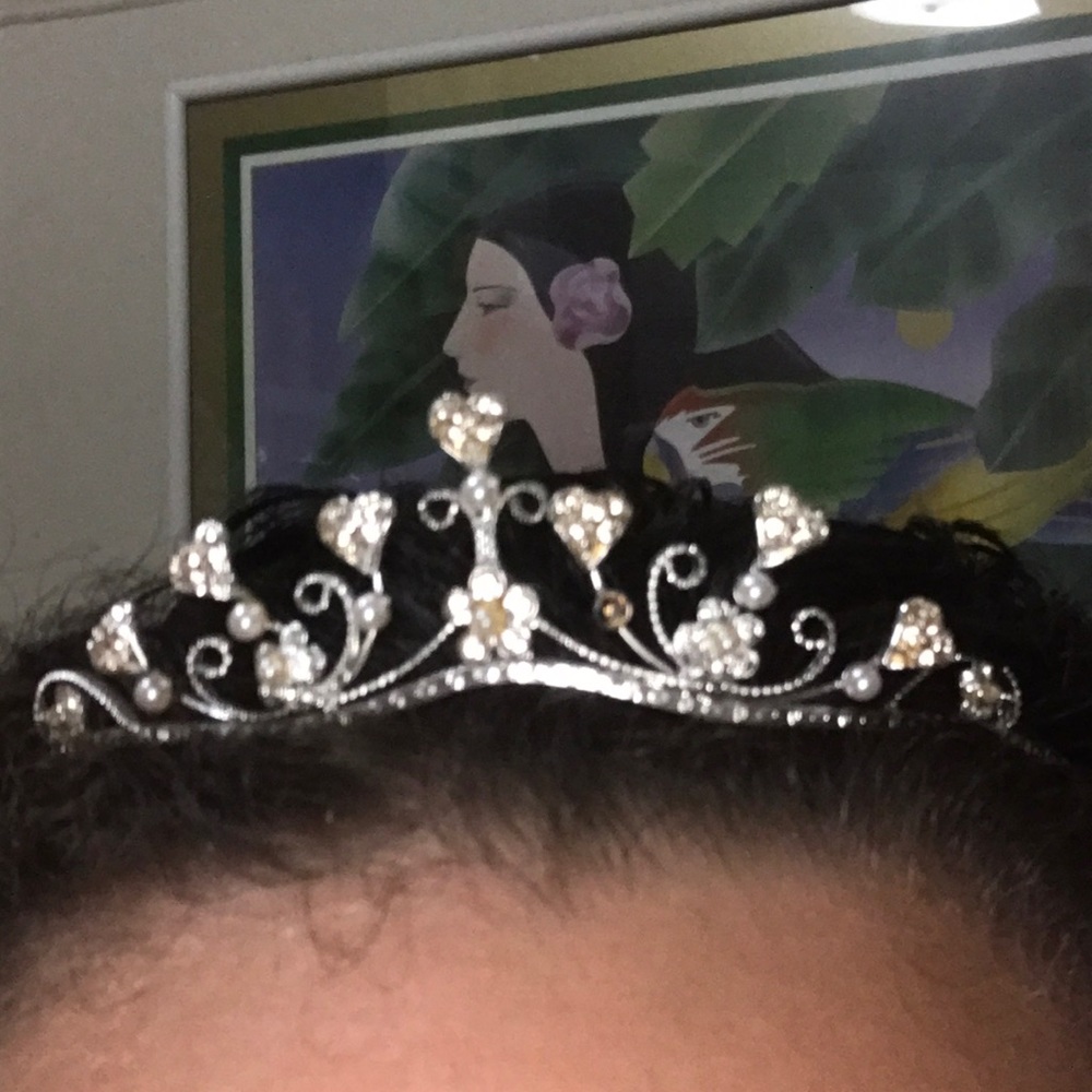 🌻Tiny  simple heart Tierra crown flower girl - Picture 3 of 8